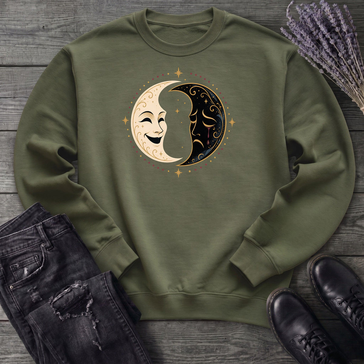 Comedy Tragedy Moons Sweatshirt