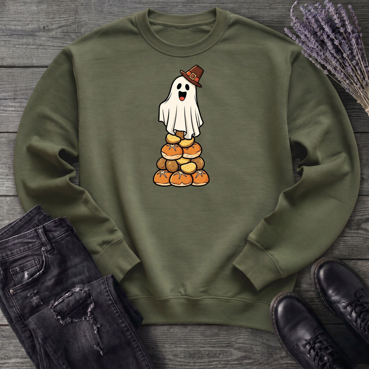 Stacked Bread Pilgrim Ghost Sweatshirt