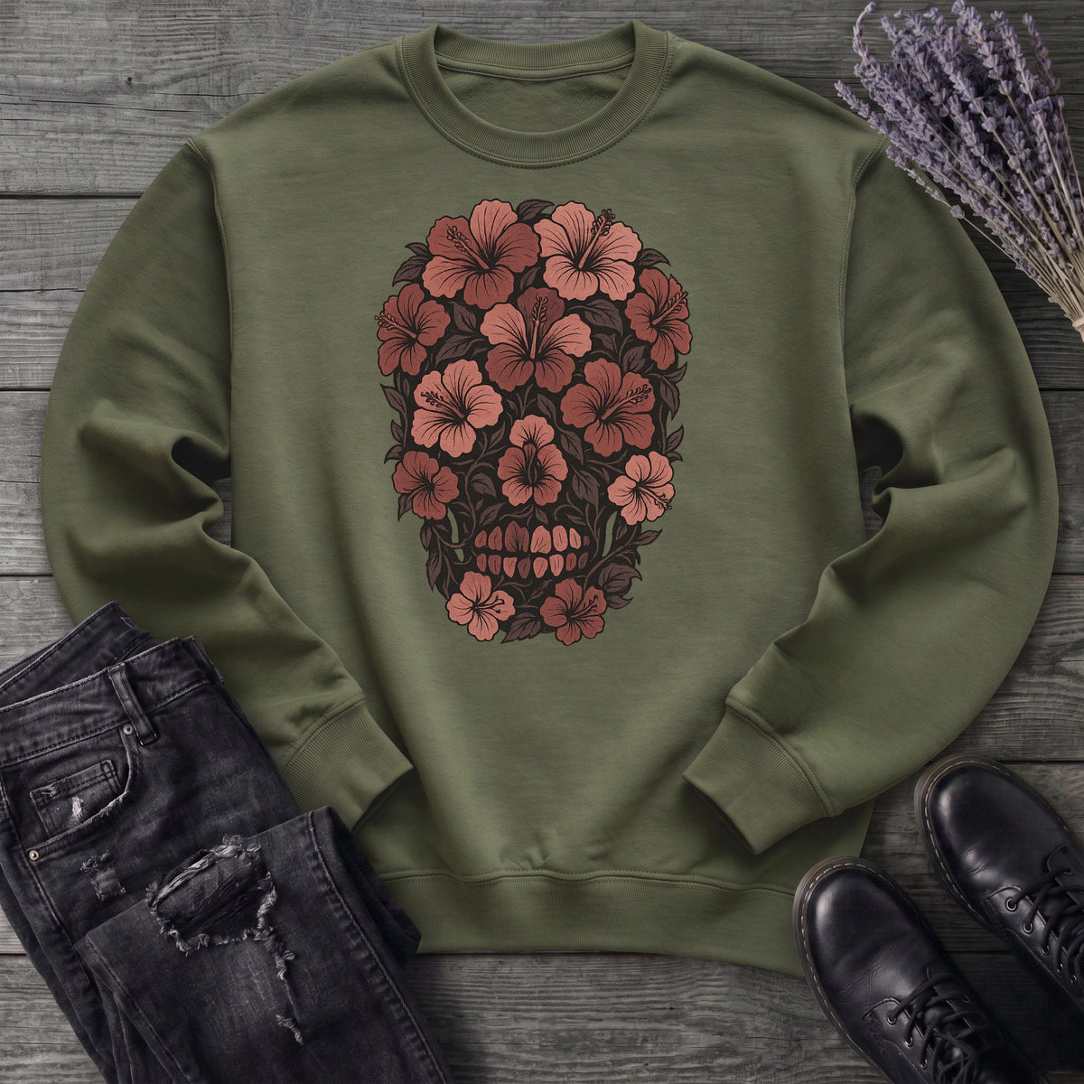 Hibiscus Skull Sweatshirt