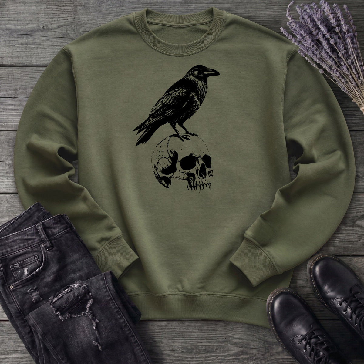 Classic Crow and Skull Sweatshirt