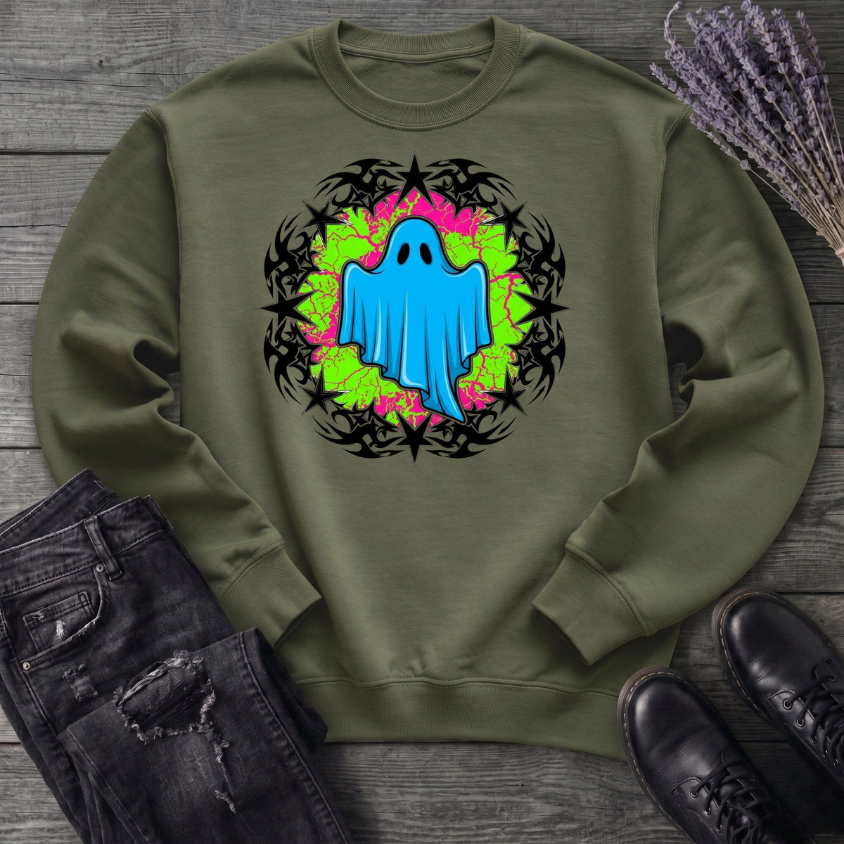 Grunge Star Ghost Sweatshirt