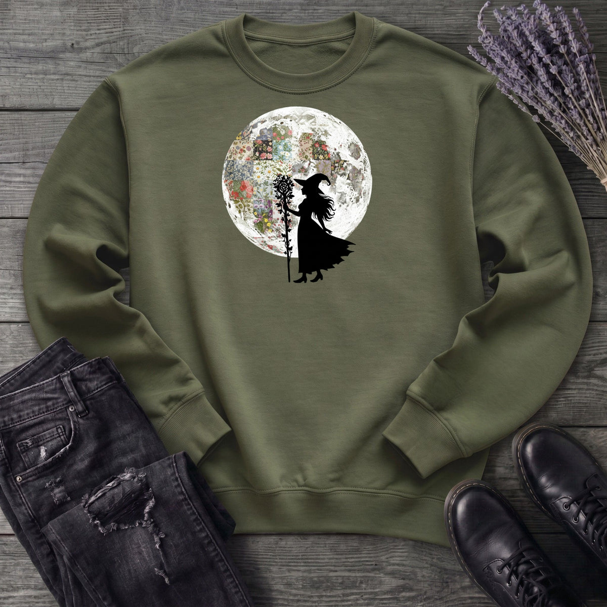 Quilt Moon Witch Sweatshirt