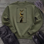 art deco black cat moon phases Sweatshirt