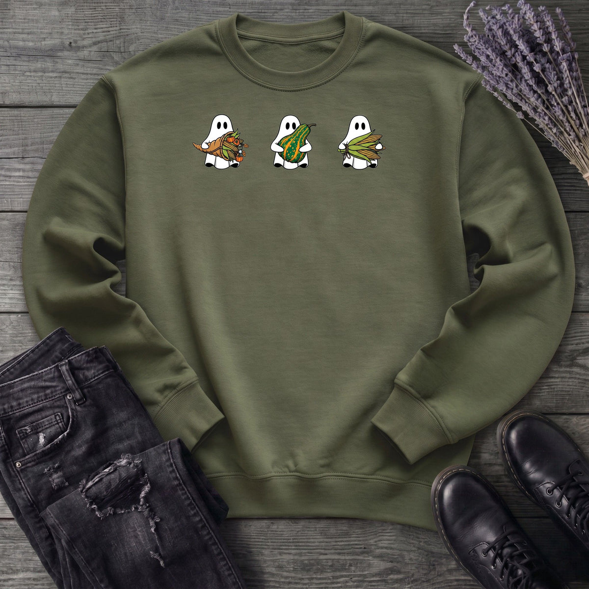 Ghosts Autumn Gourds Sweatshirt