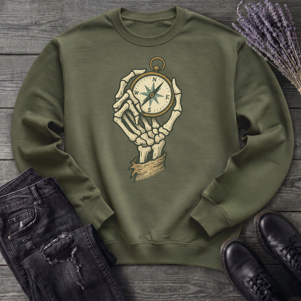 Nautical Compass Skeleton Hand Sweatshirt