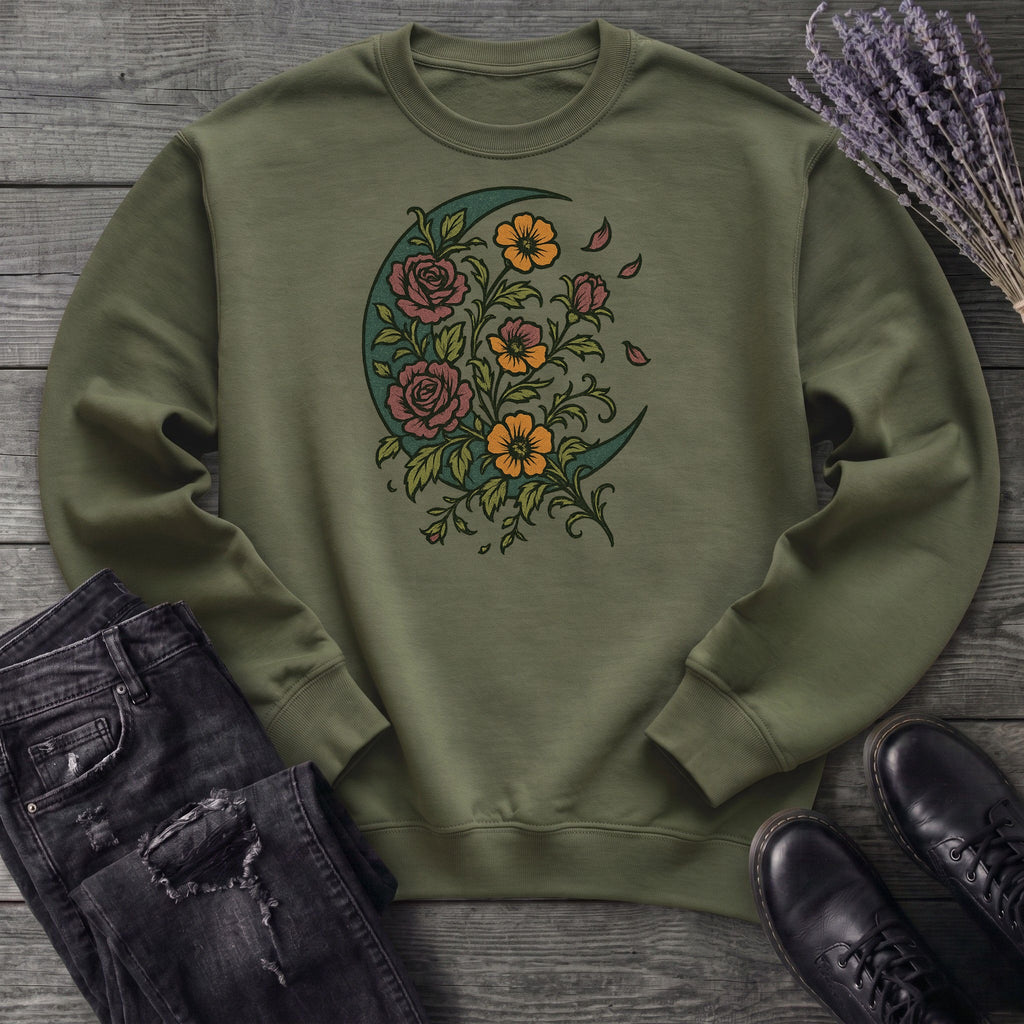 Crescent Moon Wildflowers Sweatshirt