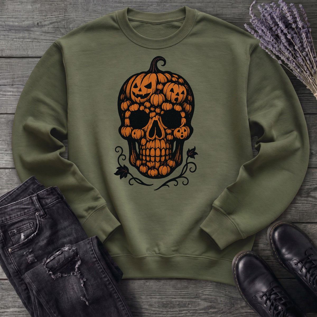 Pumpkin Skull Sweatshirt