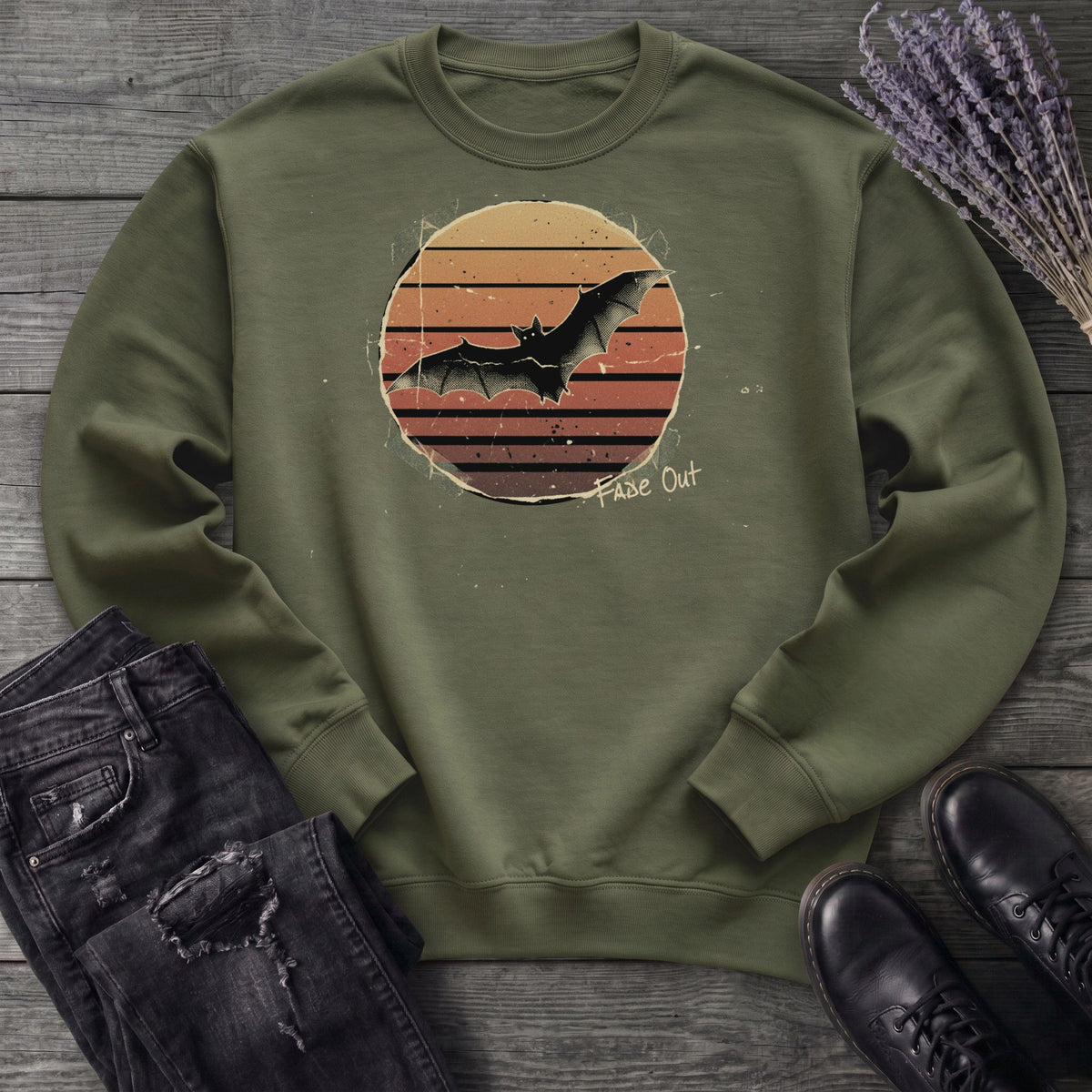 fade out grunge bat Sweatshirt