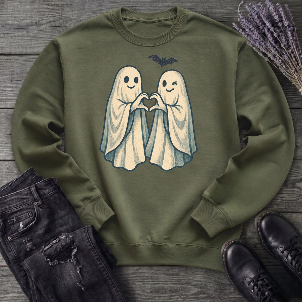 Two Ghosts Heart Hands Sweatshirt