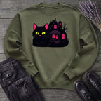 Black Cat Haunted House Sweatshirt