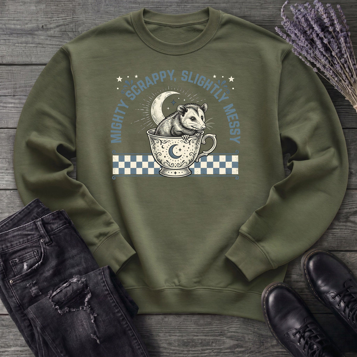 Might Scrappy Slightly Messy Sweatshirt