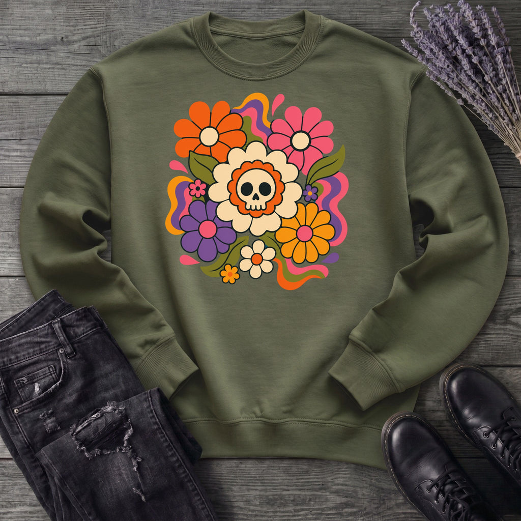 skull daisies Sweatshirt