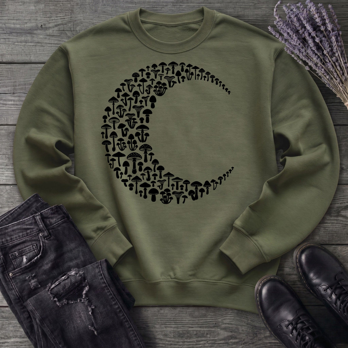 moonlit mushrooms Sweatshirt