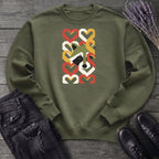 Geometric Hearts Raccoon Sweatshirt