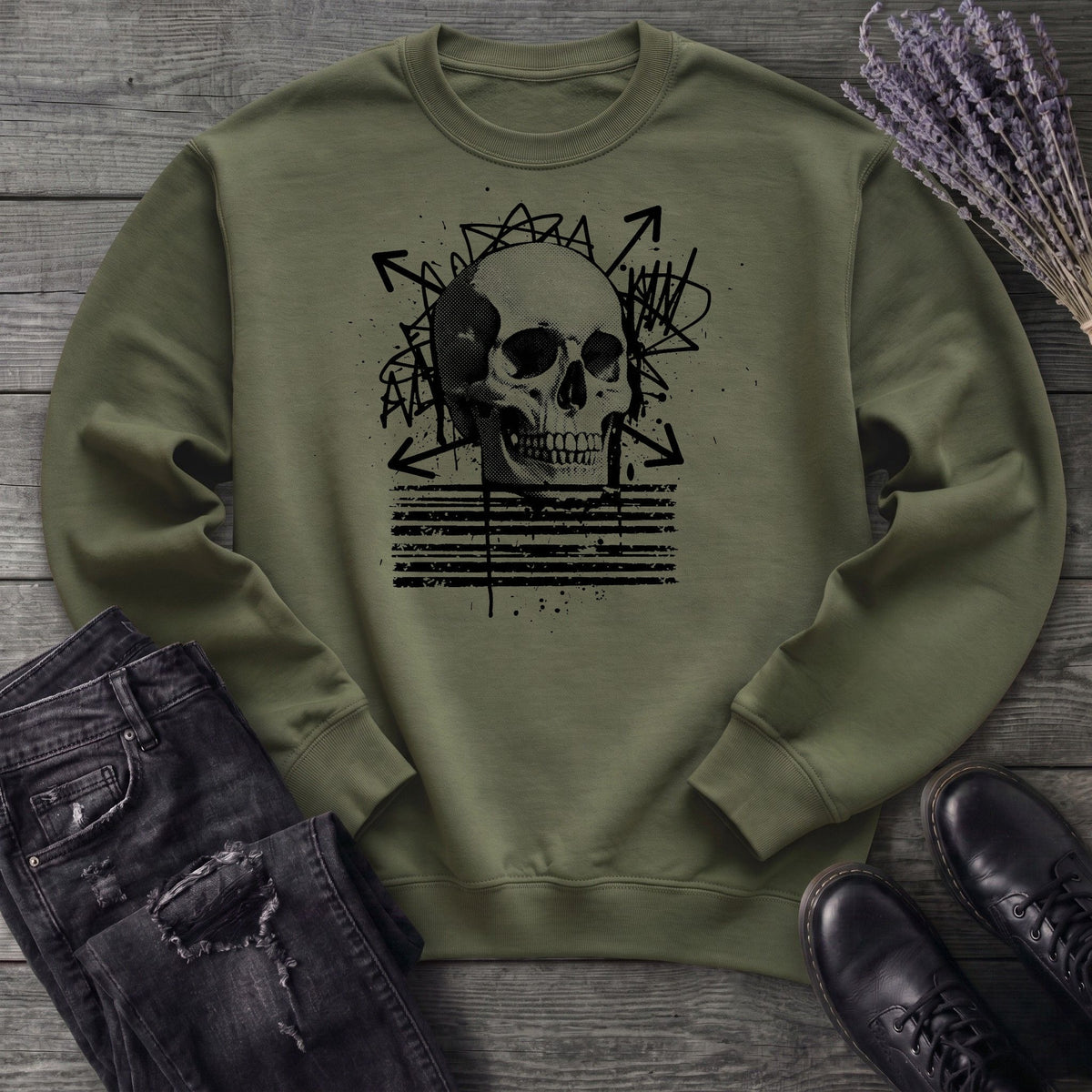 Grunge Skull Sweatshirt