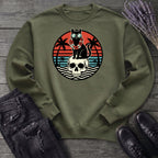 Tropical Cat and Skull Sweatshirt