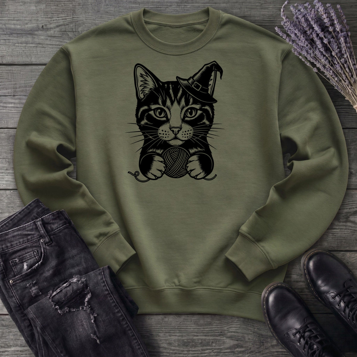 Witchy Yarn Cat Sweatshirt