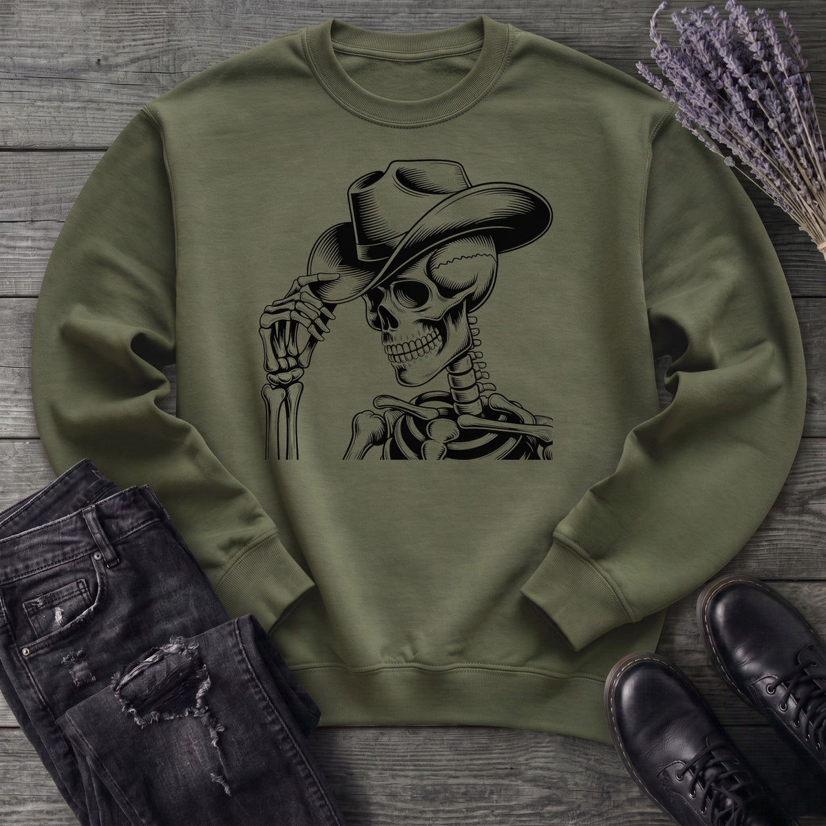 Cowboy Hat Skeleton Sweatshirt