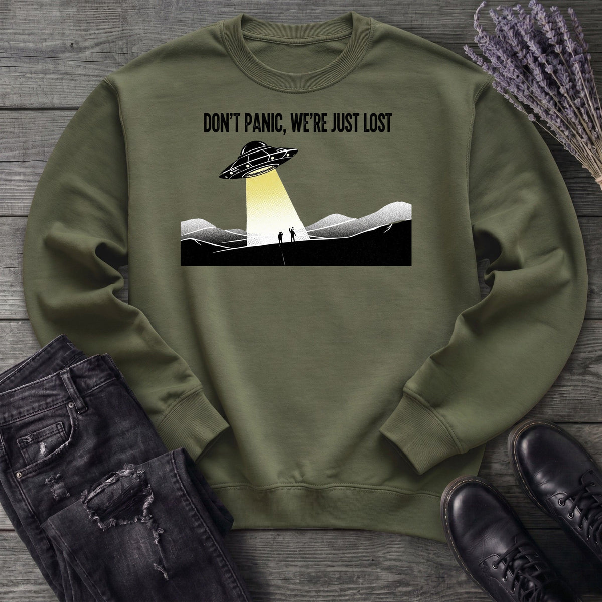 Dont Panic Were Lost Sweatshirt