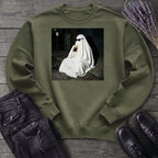 sheet ghost iced coffee curb meme Sweatshirt