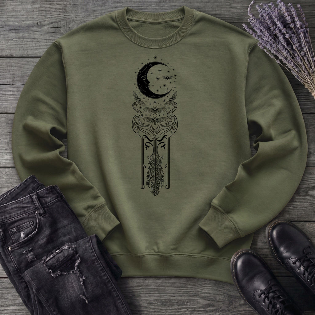 Art Nouveau Crescent Moths Sweatshirt