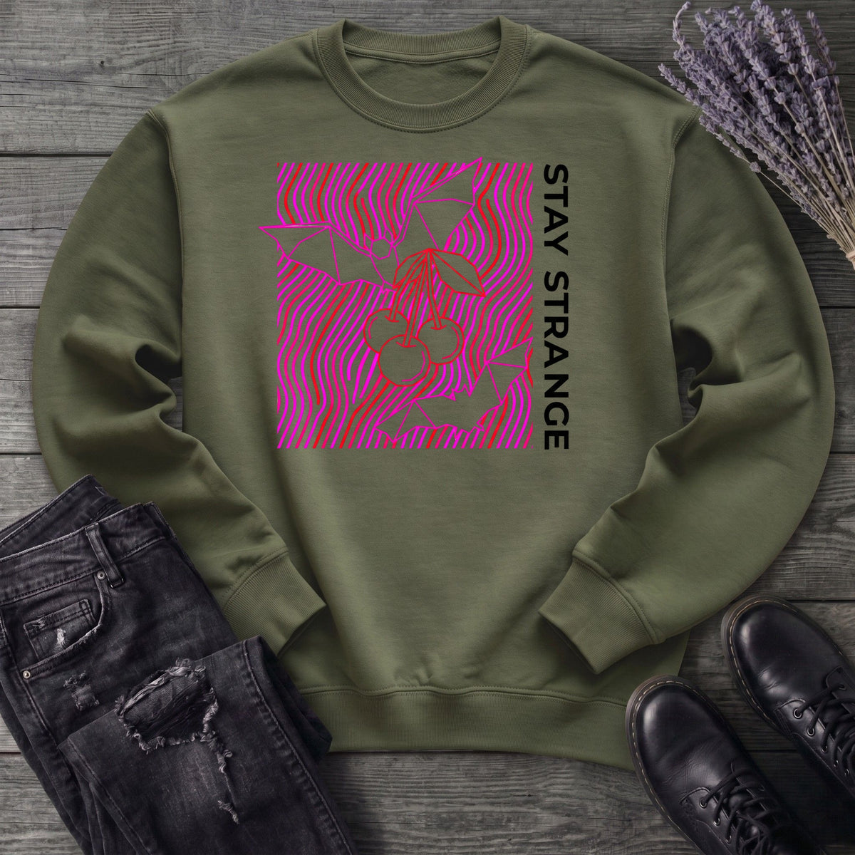 stay strange bats and cherries Sweatshirt