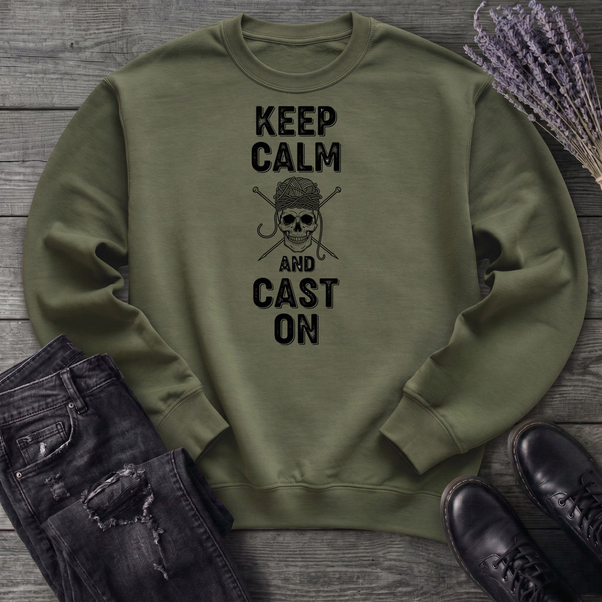Keep Calm And Cast On Sweatshirt