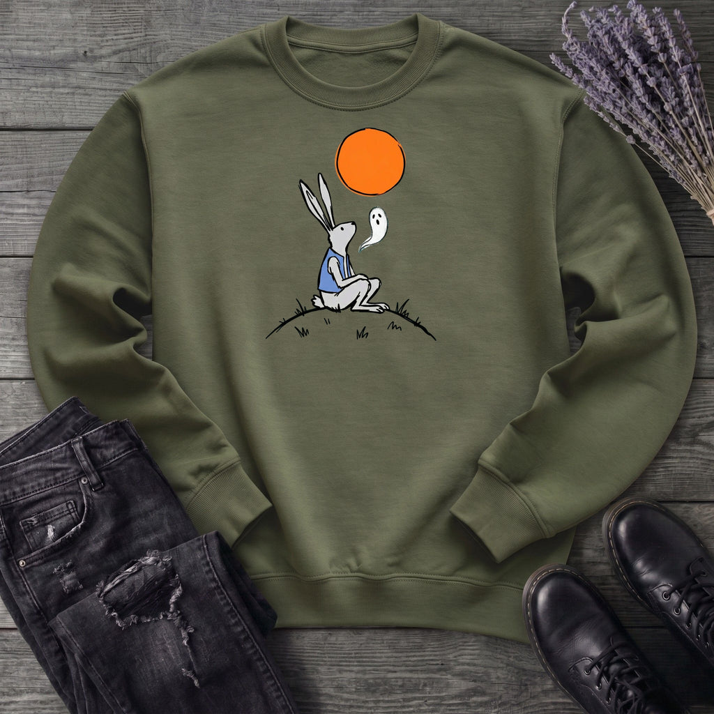moonlit rabbit and ghost Sweatshirt