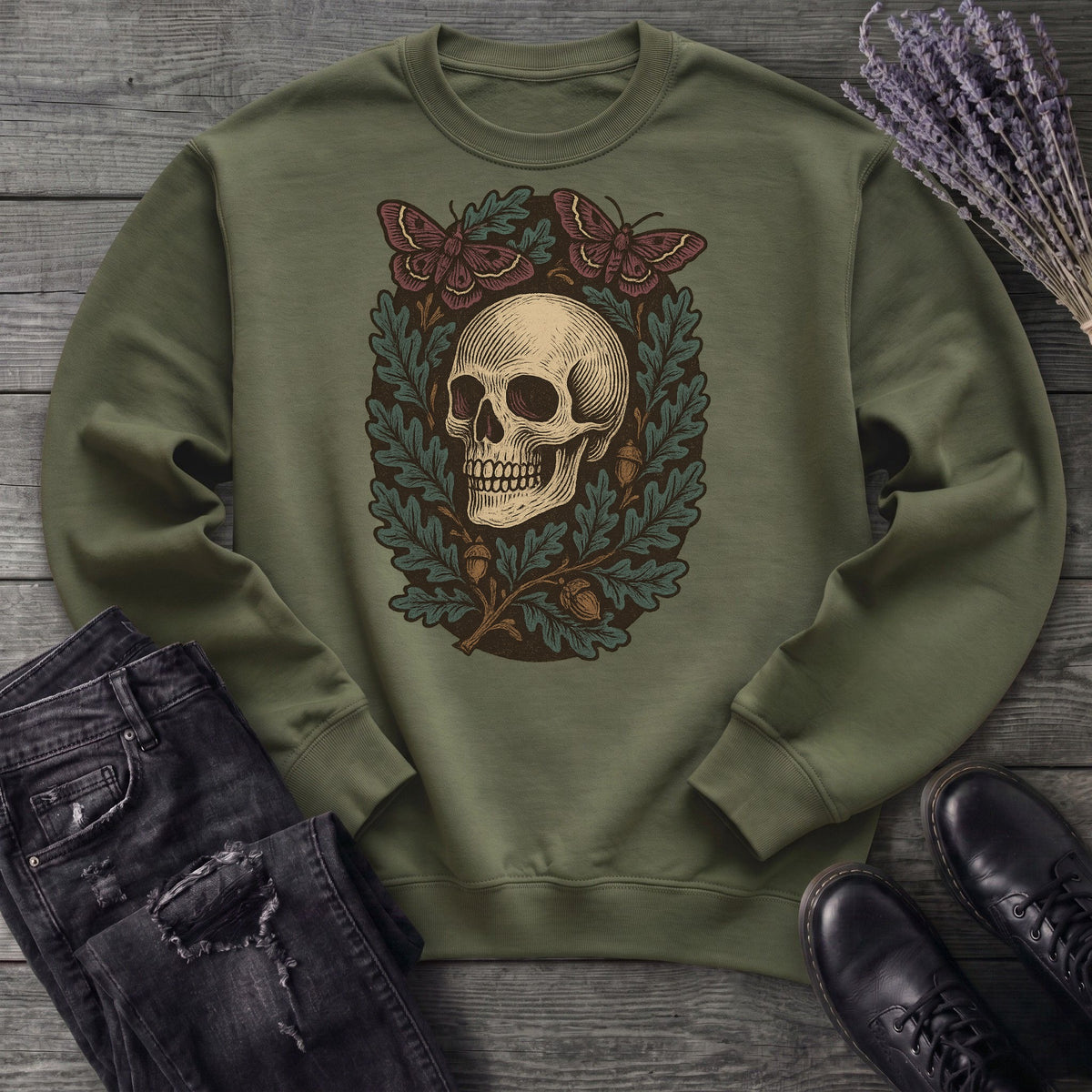 Skull And Moths Sweatshirt