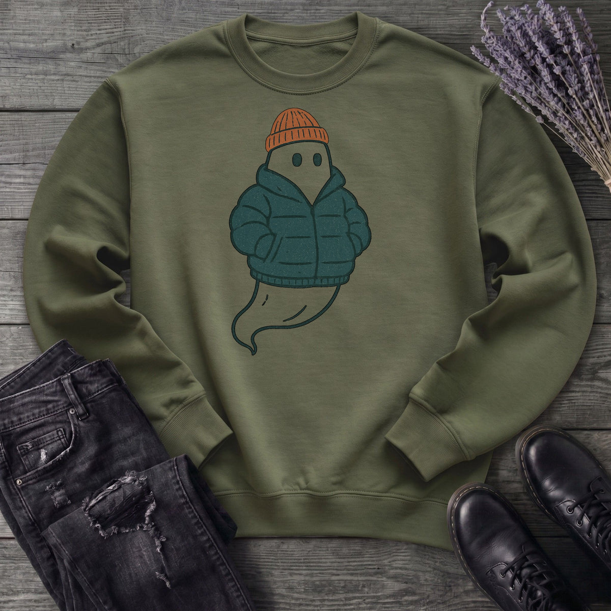 Puffer Coat Ghost Sweatshirt