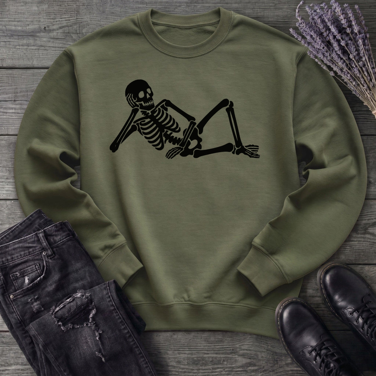Lounging Skeleton Sweatshirt