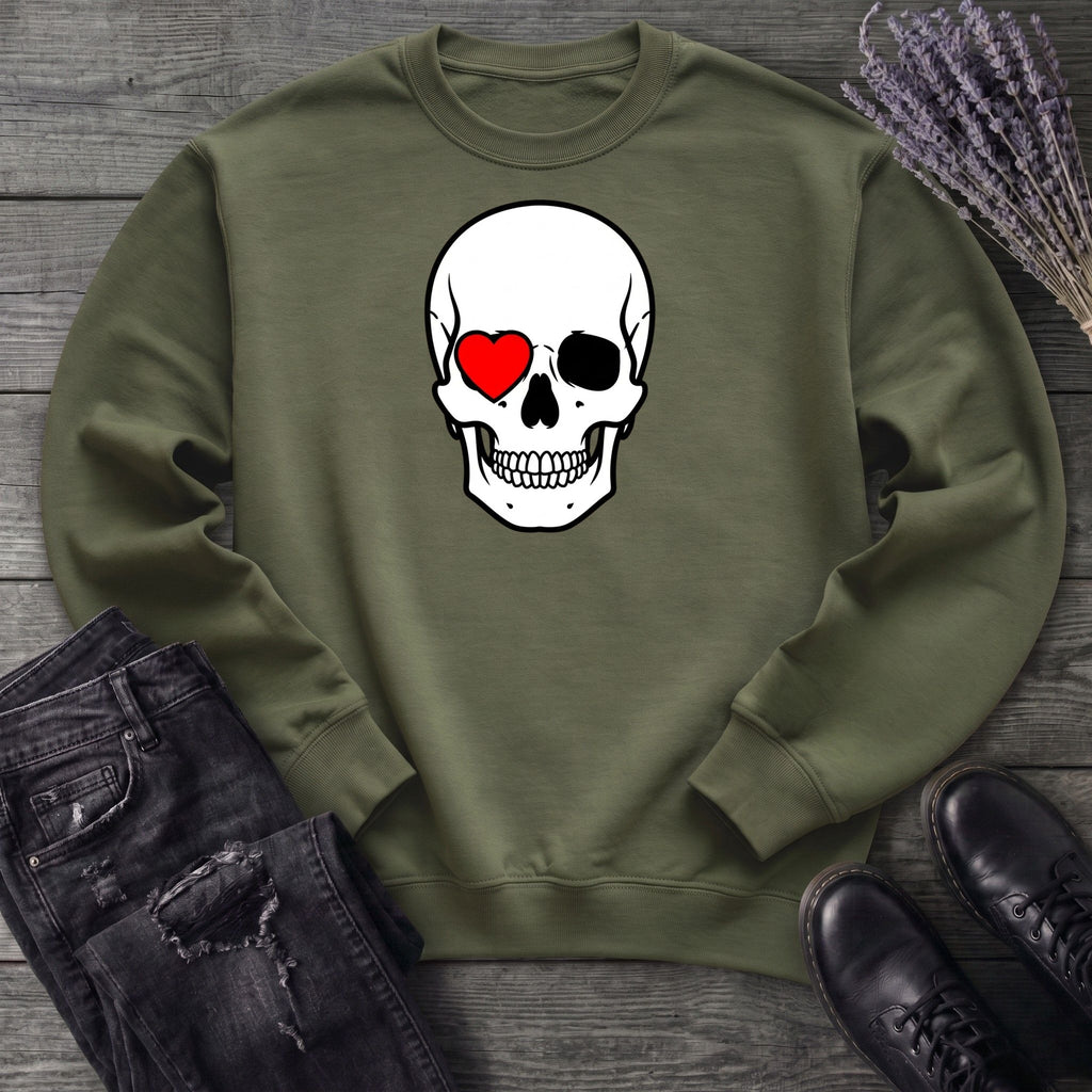 Heart Eye Skull Sweatshirt