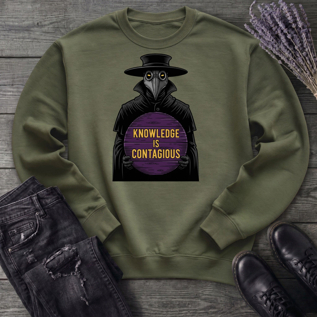 Plague Doctor Knowledge Is Contageous Sweatshirt