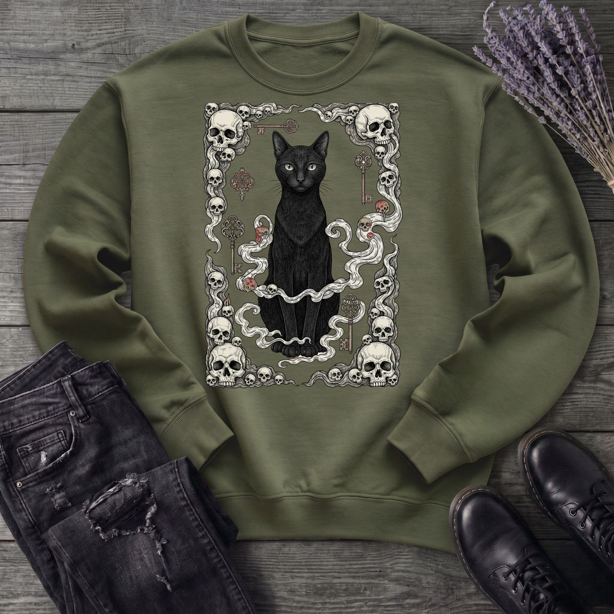 Cat Skull Card Sweatshirt