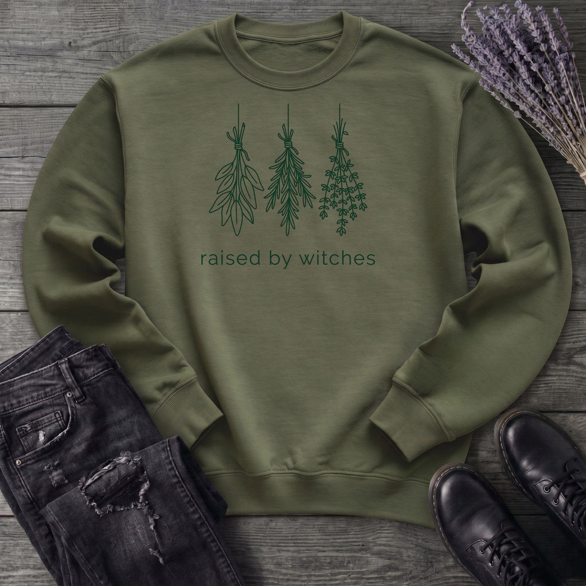 raised by witches minimal Sweatshirt