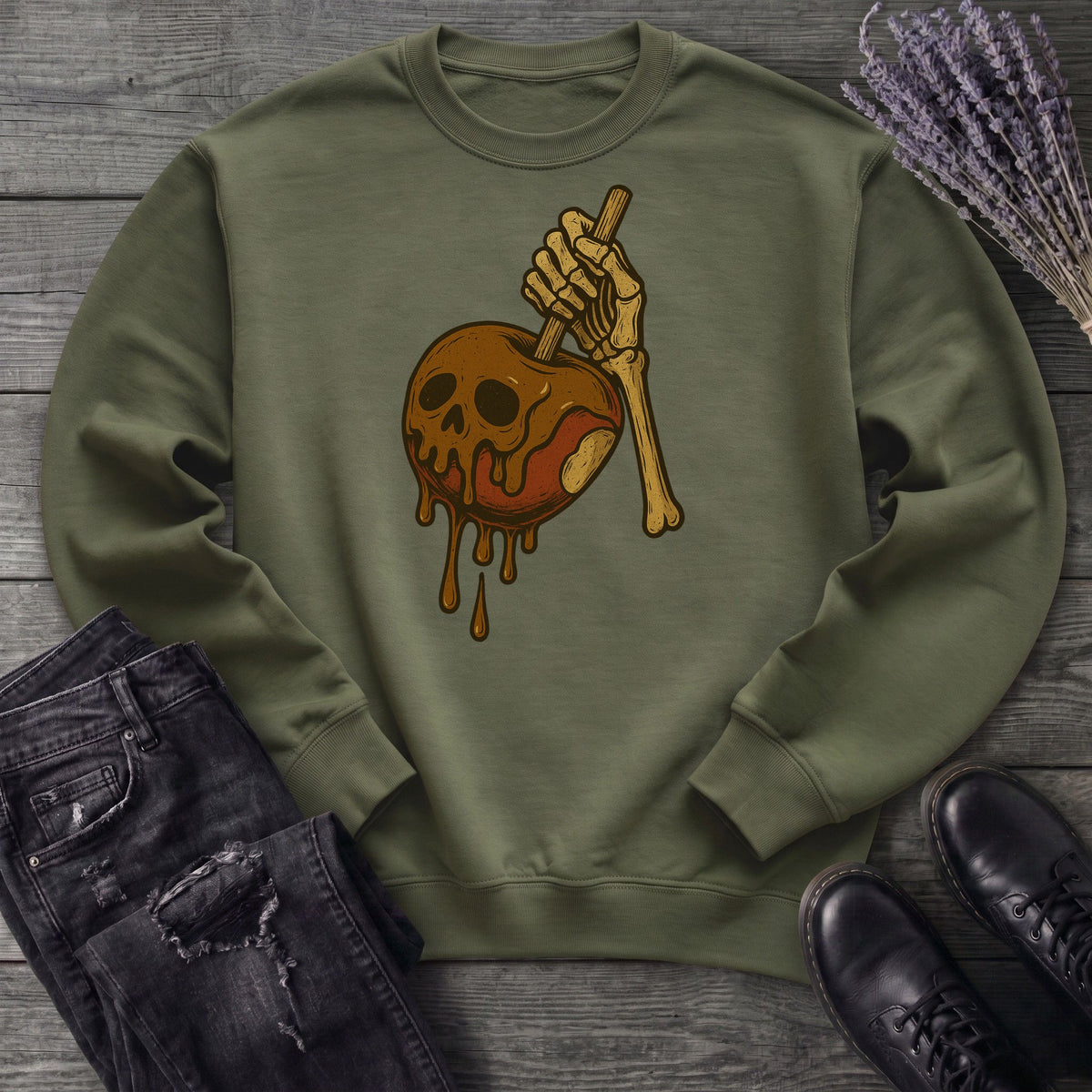 Caramel Apple Skull Sweatshirt