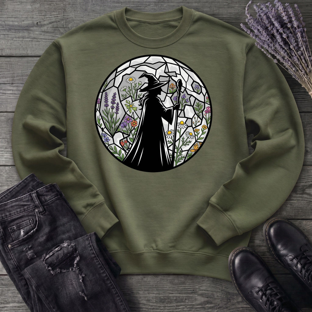 stained glass botanical witch Sweatshirt
