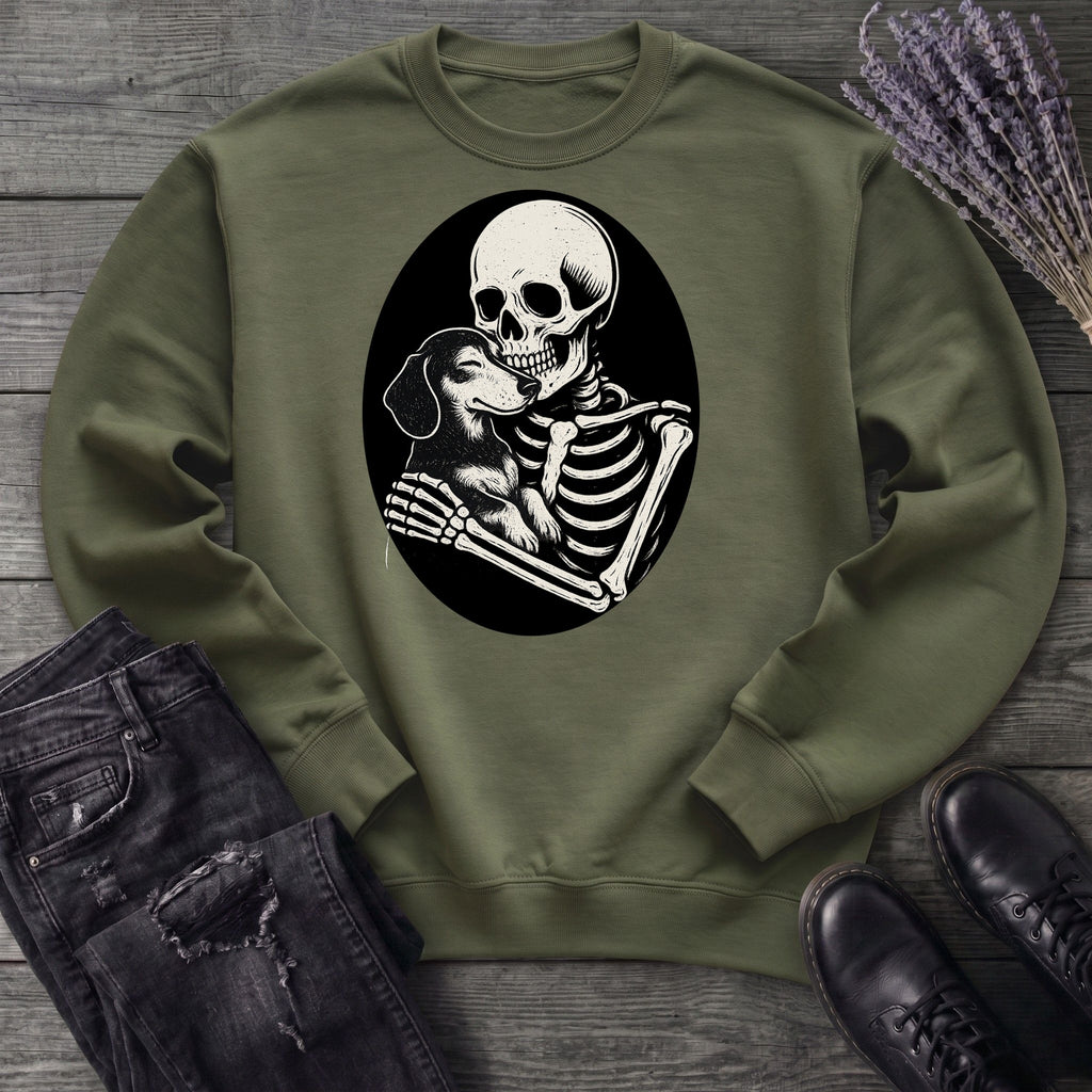 Skeleton Dachshund Hug Sweatshirt