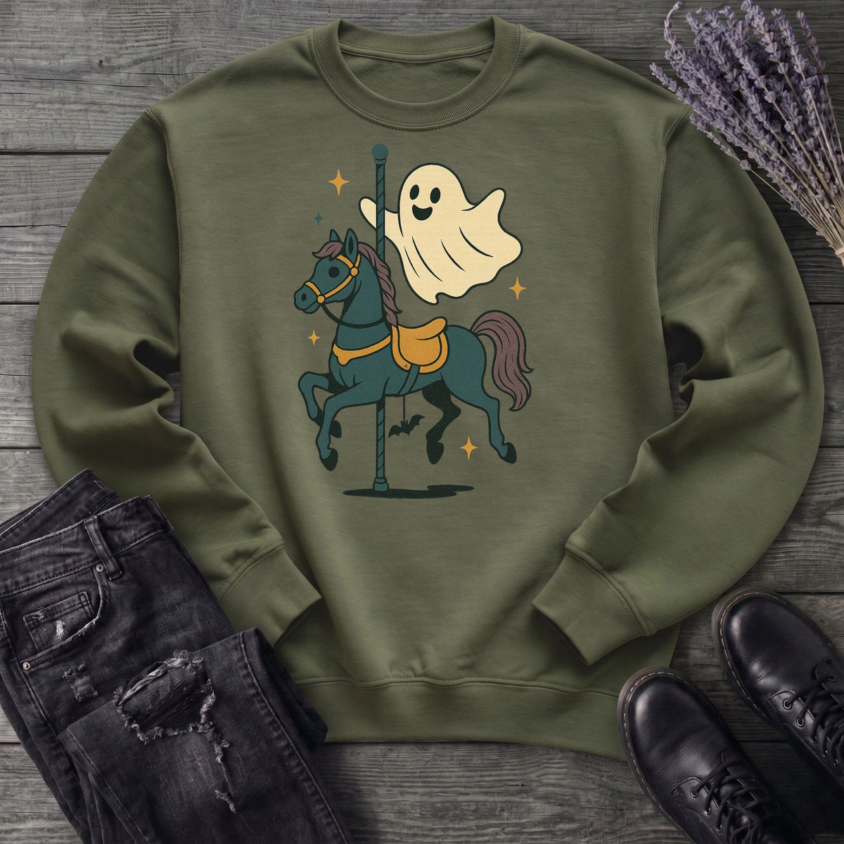 Ghost Carousel Horse Sweatshirt