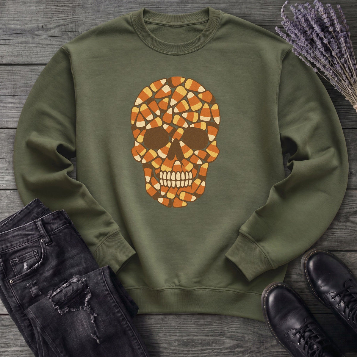 Candy Corn Skull Sweatshirt