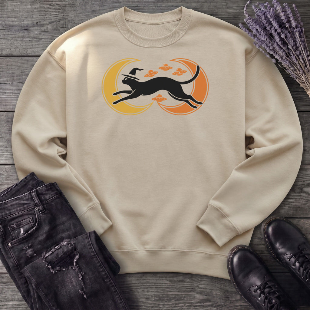 Witch Cat Celestial Ufo Sweatshirt