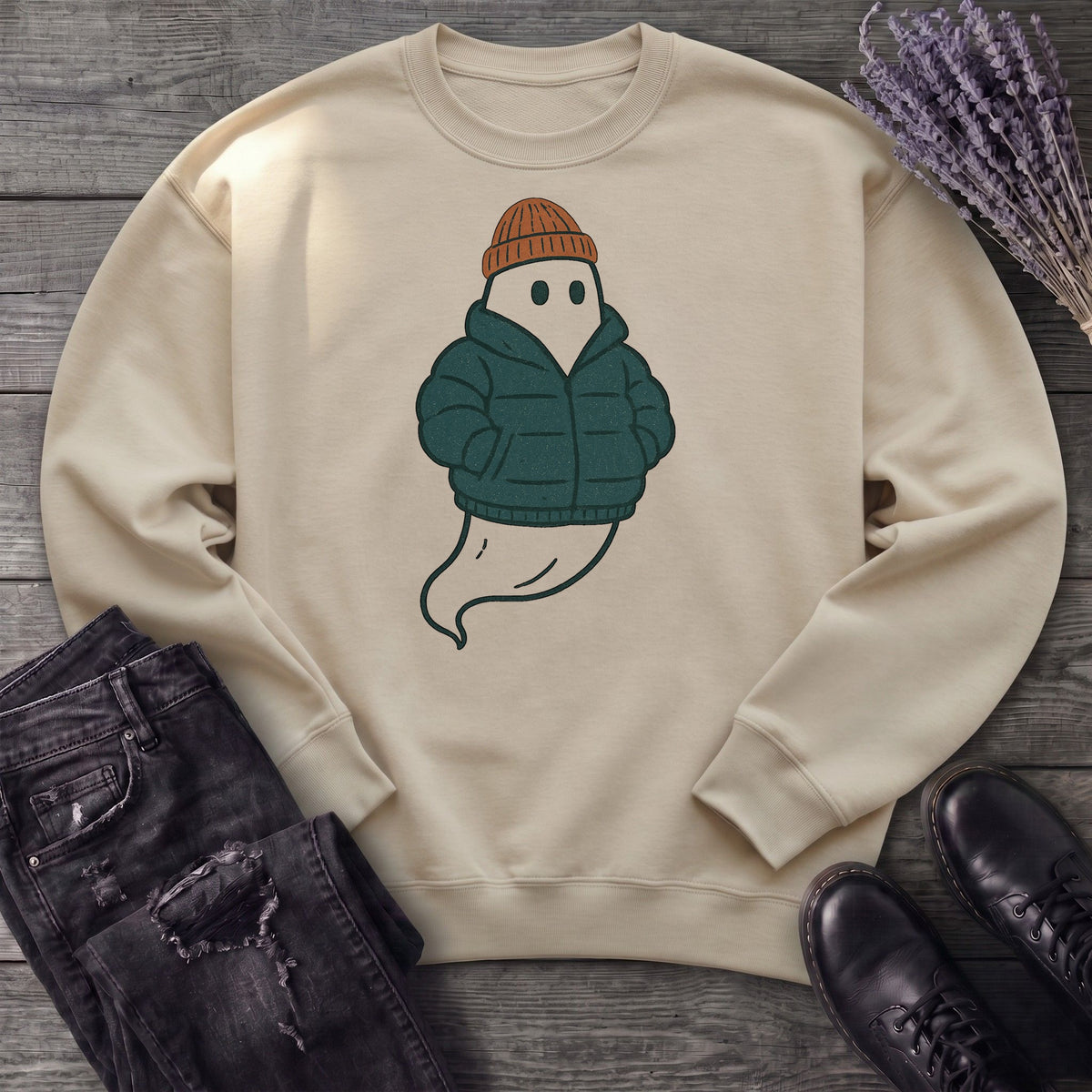 Puffer Coat Ghost Sweatshirt