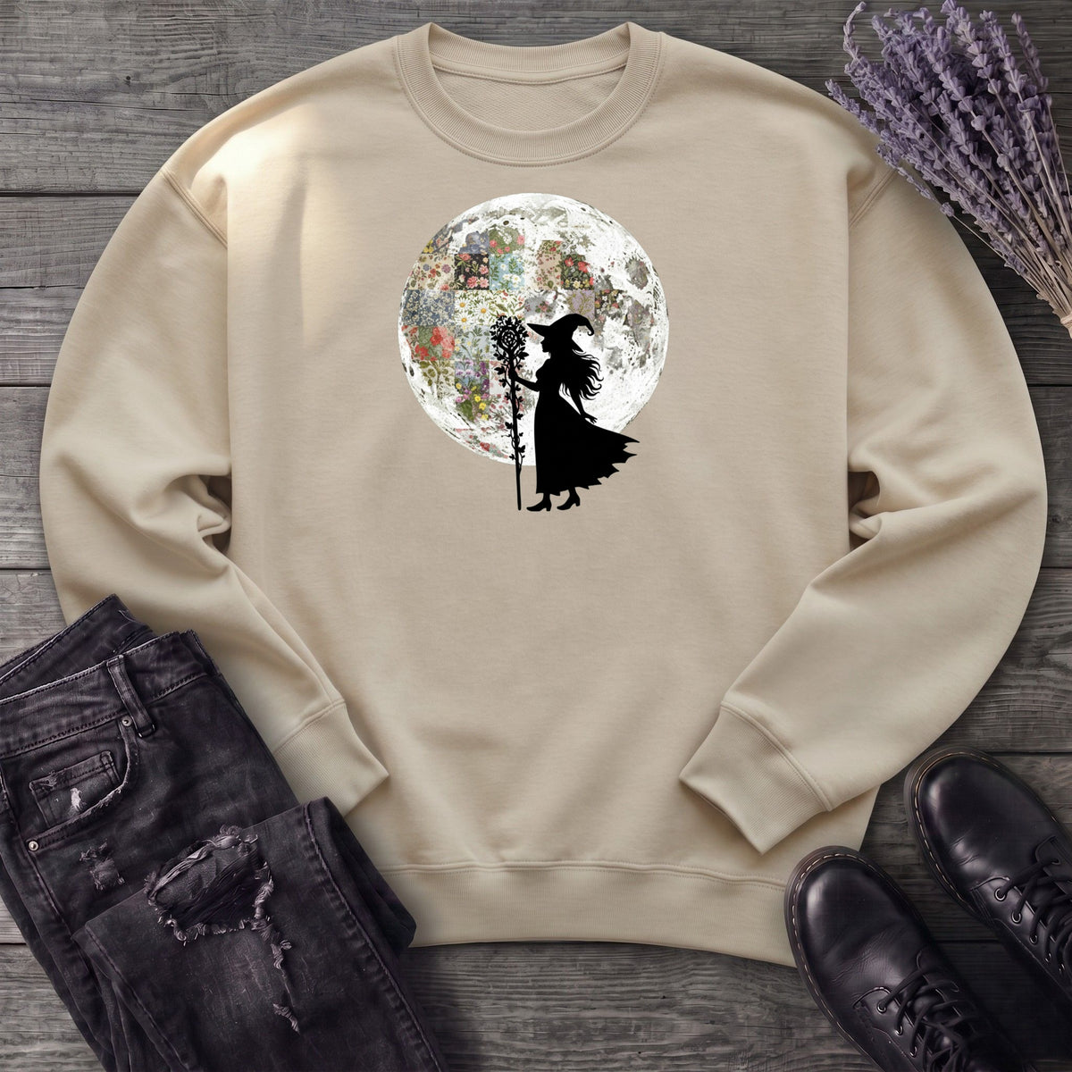 Quilt Moon Witch Sweatshirt