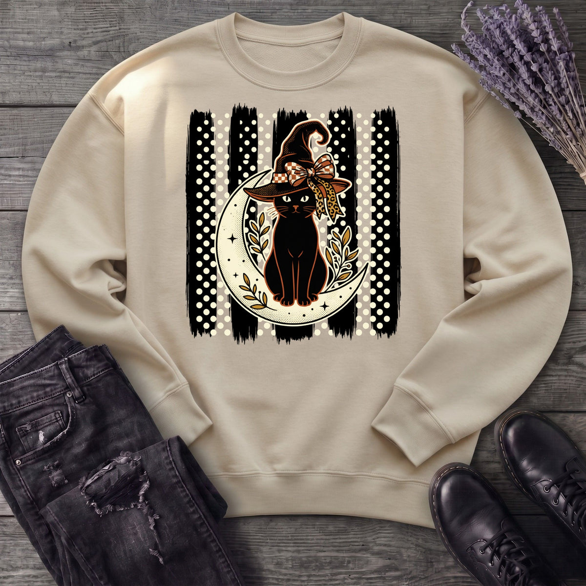 PolkaDot Witchy Cat Sweatshirt
