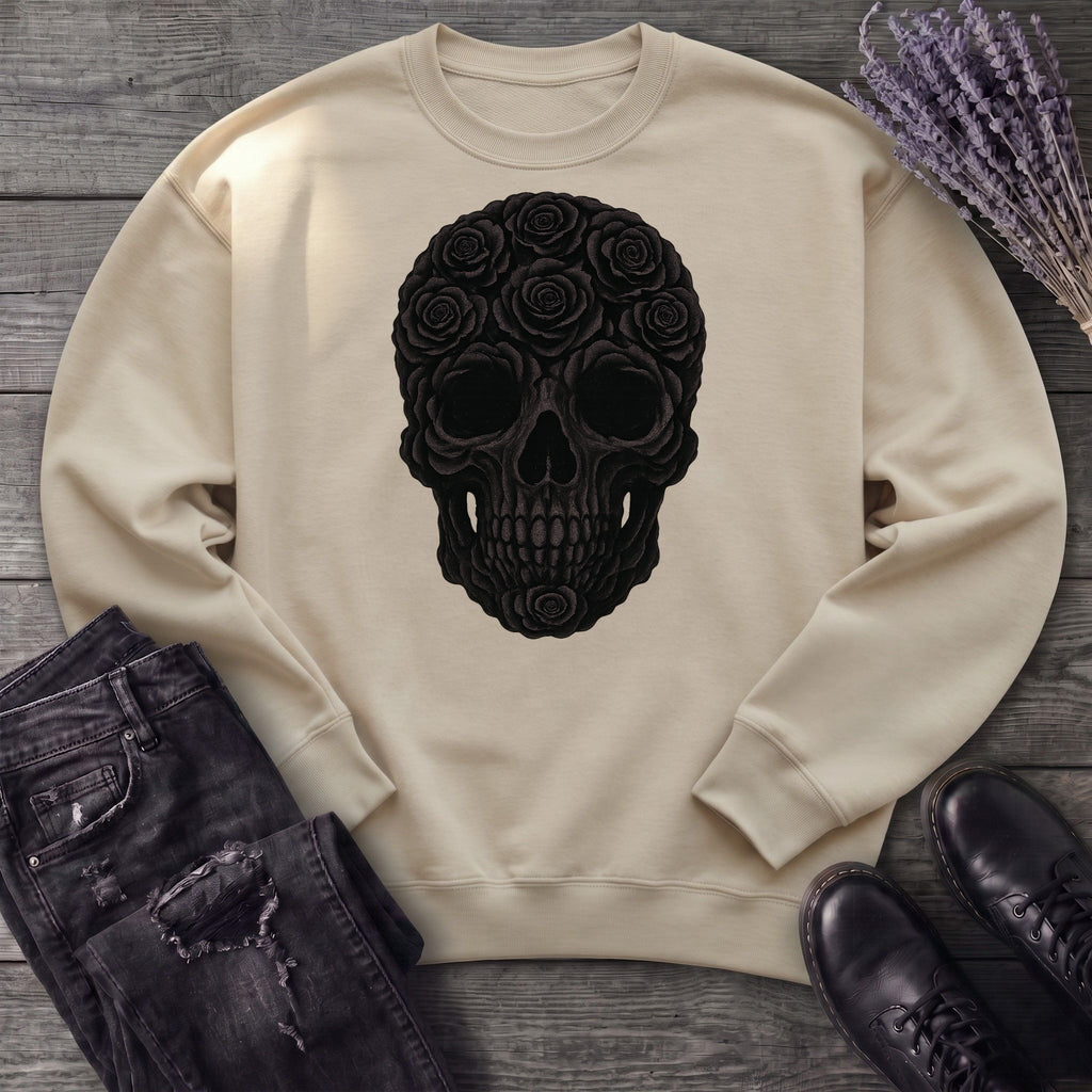 Black Rose Skull Sweatshirt