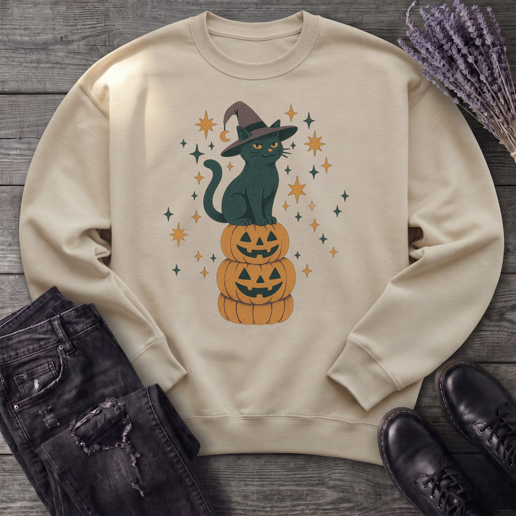 Stacked Cat and Pumpkins Sweatshirt