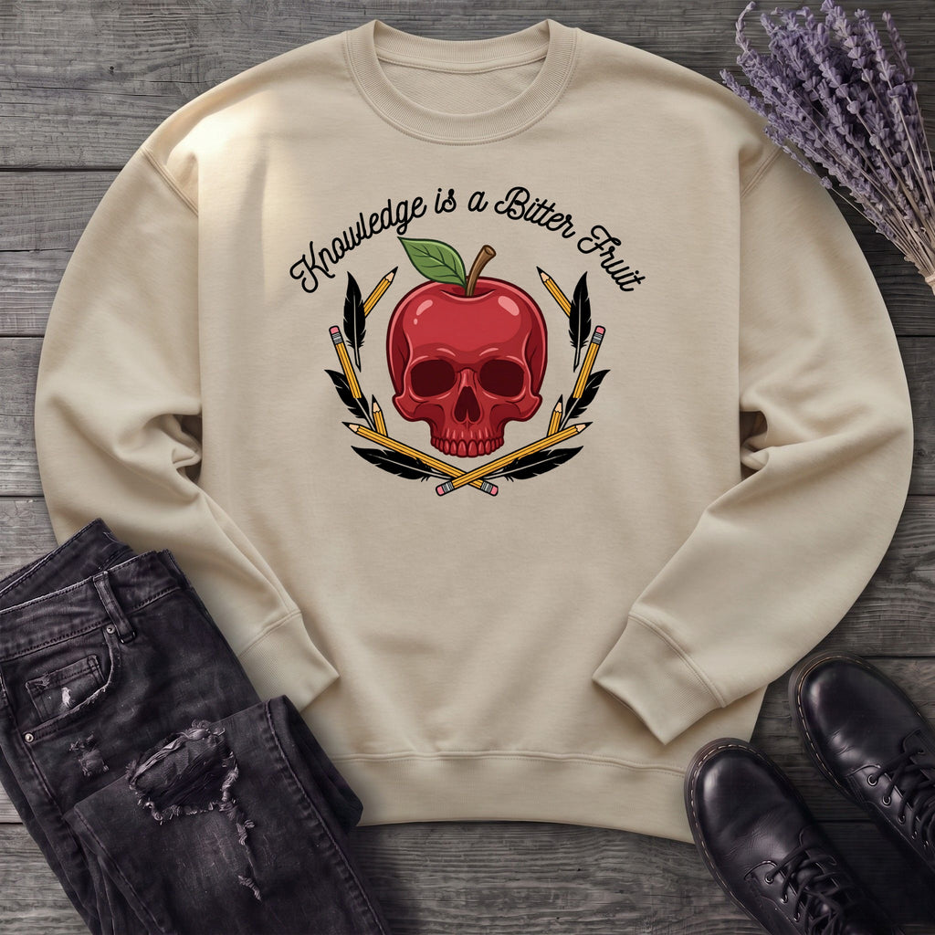 knowledge is a bitter fruit apple skull Sweatshirt