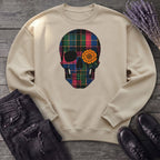 Bright Plaid Skull Sweatshirt