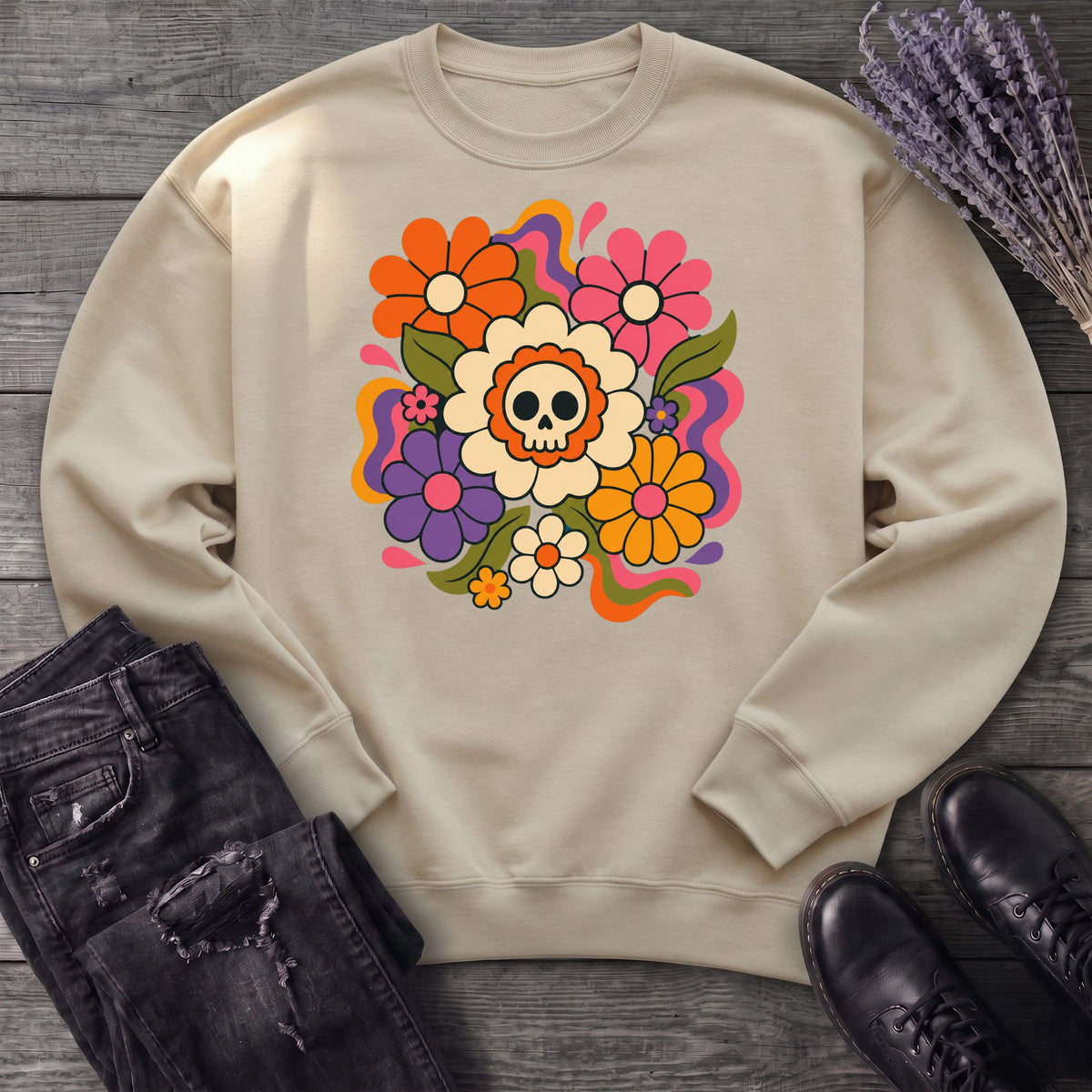 skull daisies Sweatshirt