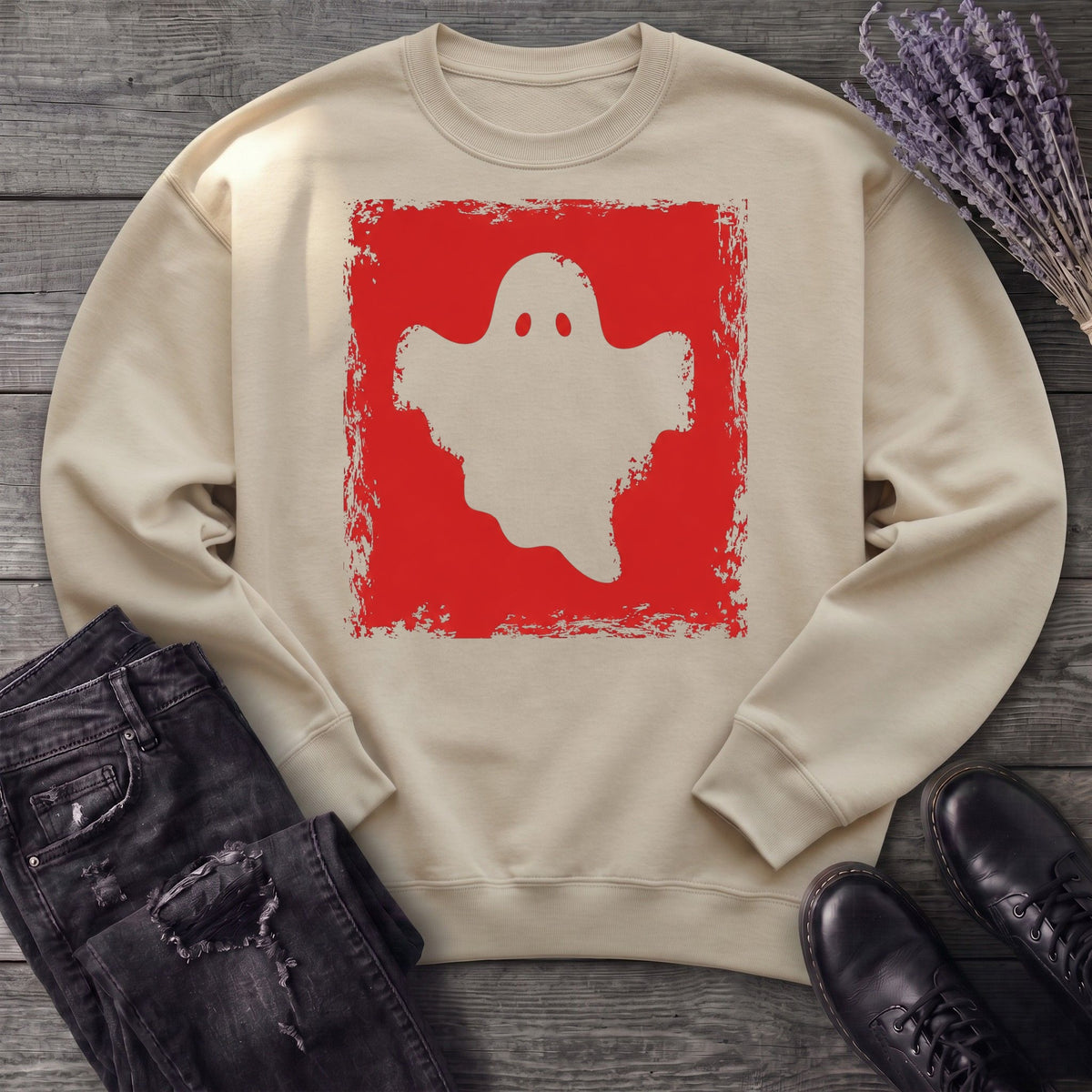 Grunge Stencil Ghost Sweatshirt